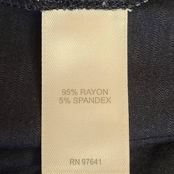 J Jill Womens Navy Blue Floral V Neck Comfortable Shift Dress Medium Petite - Picture 5 of 11